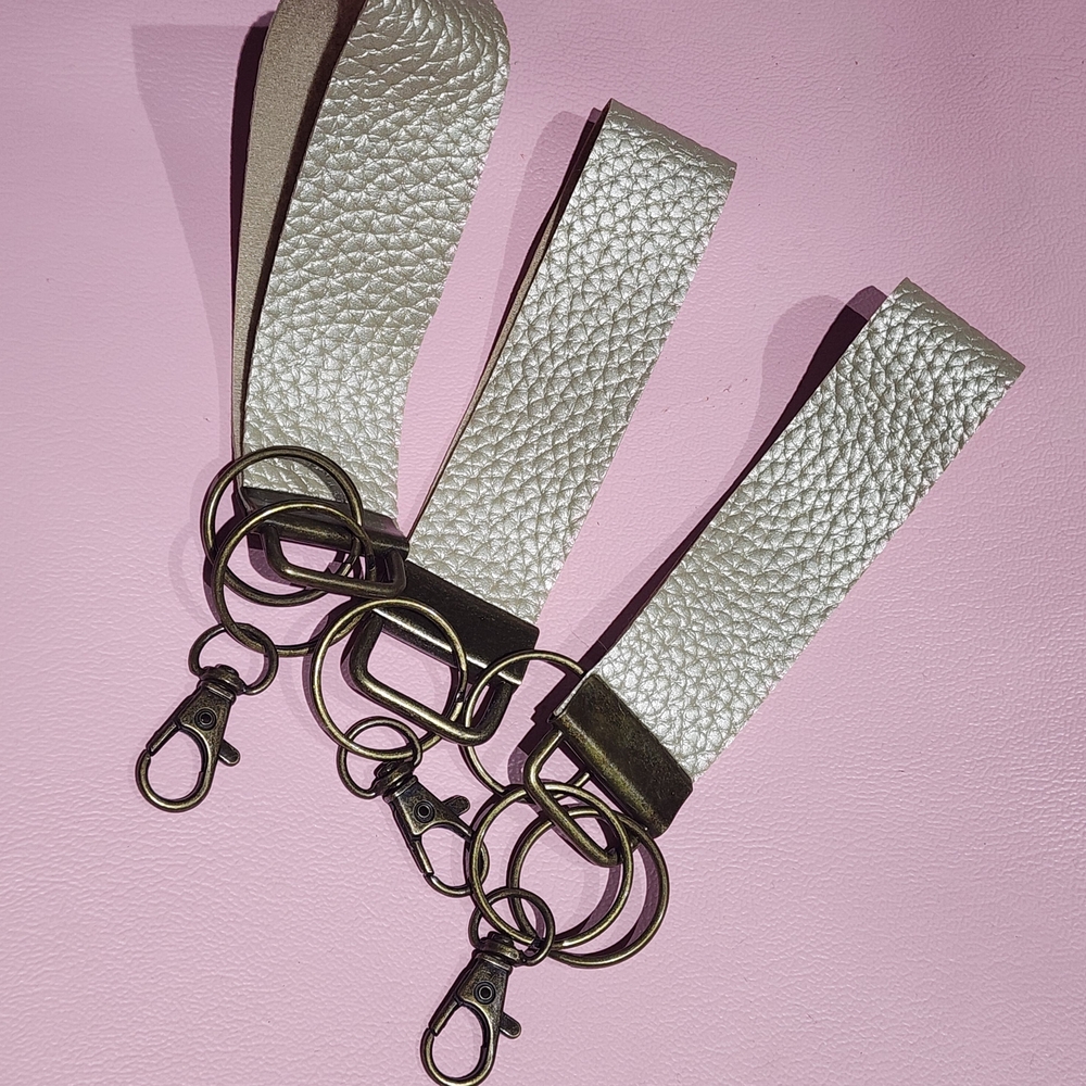 Elegant Silver Keychain Wristlet